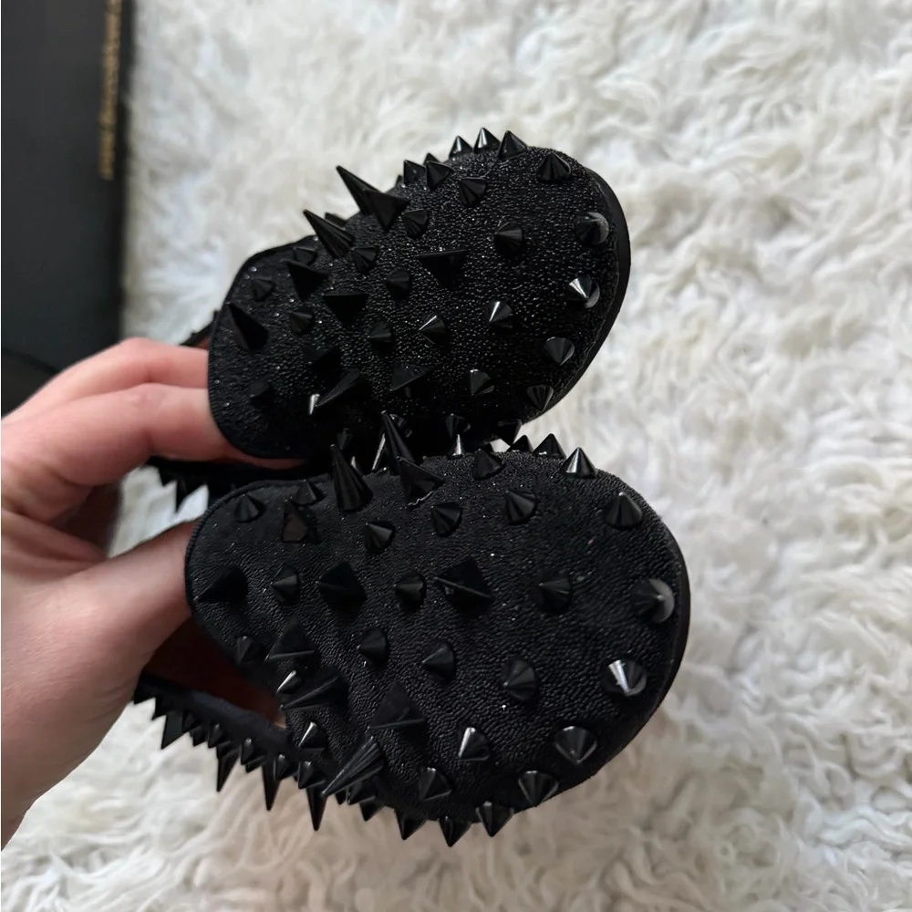 Black Studded Loafers
